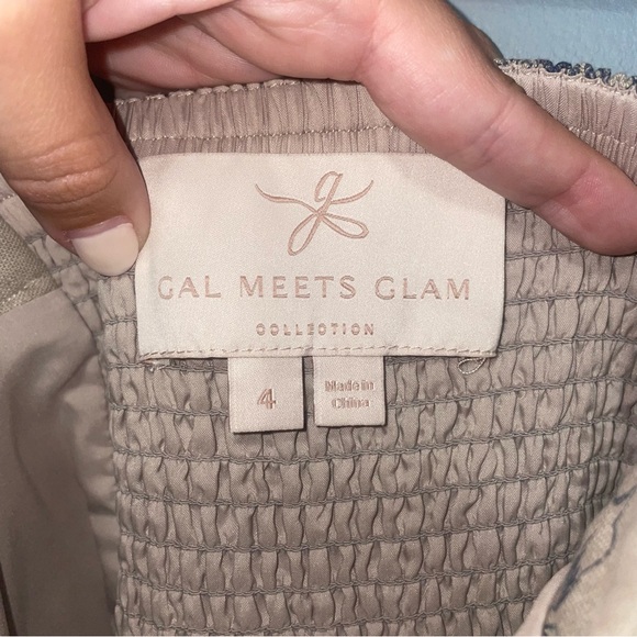 Gal Meets Glam Magnolia Floral Linen Blend Tie Sleeve Jumpsuit Size 4 - Picture 8 of 11